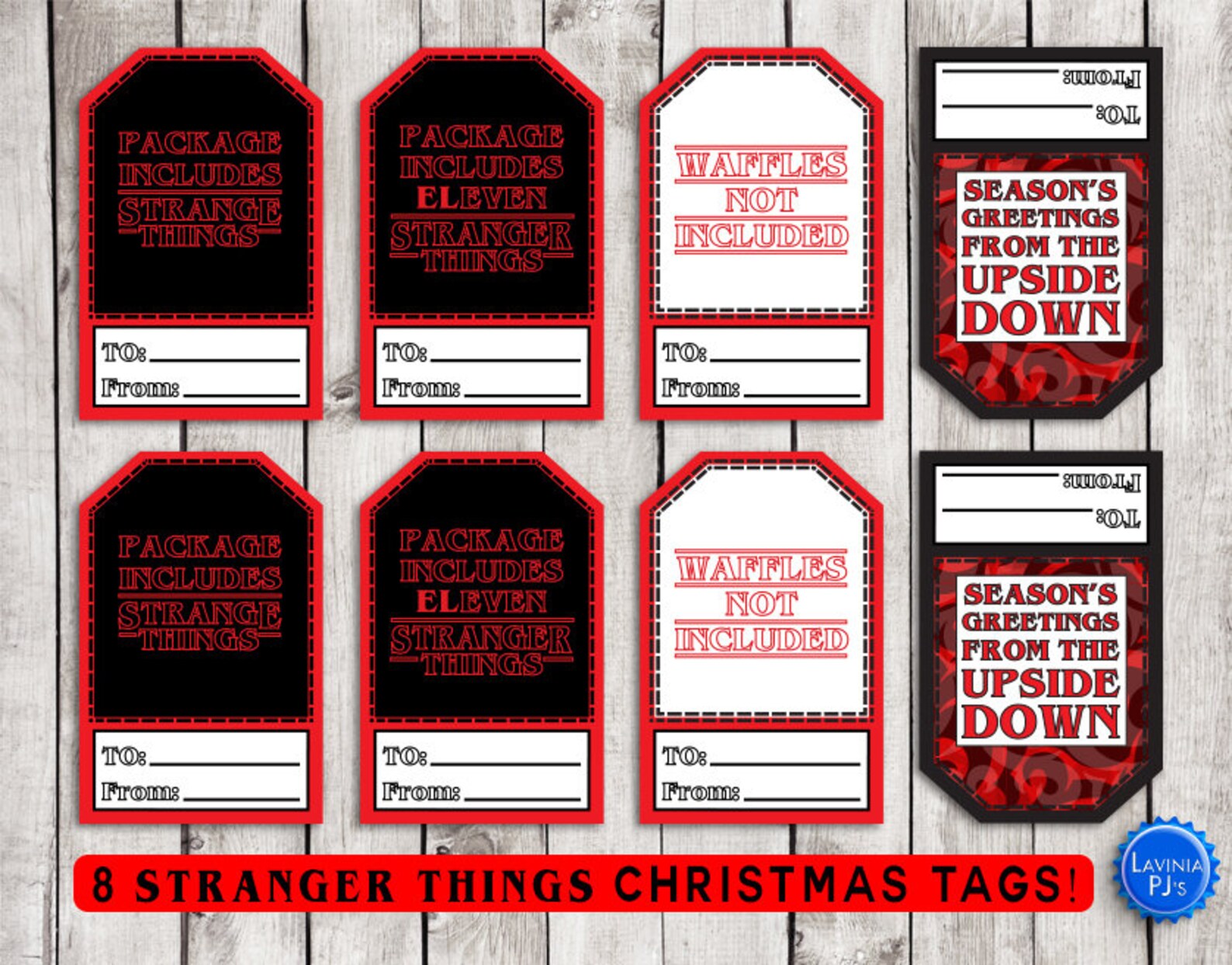 Printable Stranger Things-themed Christmas Tags - Etsy