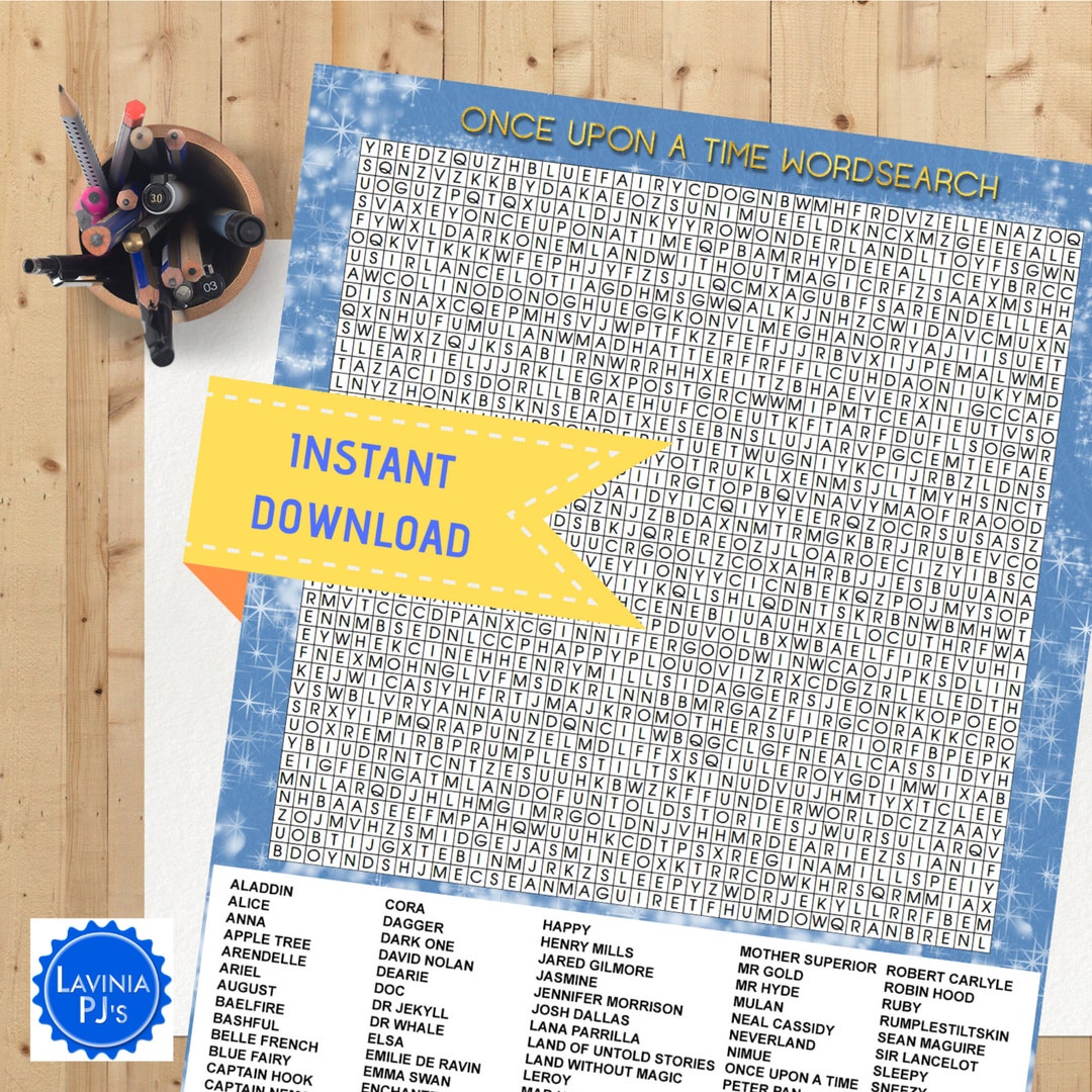 Once Upon A Time Printable Wordsearch - Etsy