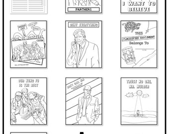 Printable X-files Digital Adult Coloring Book - An X-phile Must-have!