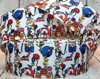 1 5 Dr Seuss Ribbon Back To School Grosgrain Cat One Red Etsy