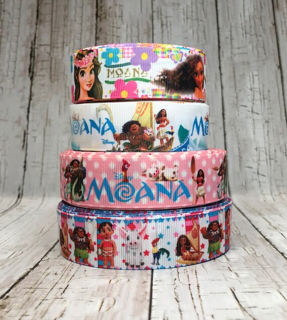3 yards 7//8”Multicolor Baby Moana Grosgrain Ribbon DIY Hair Bow