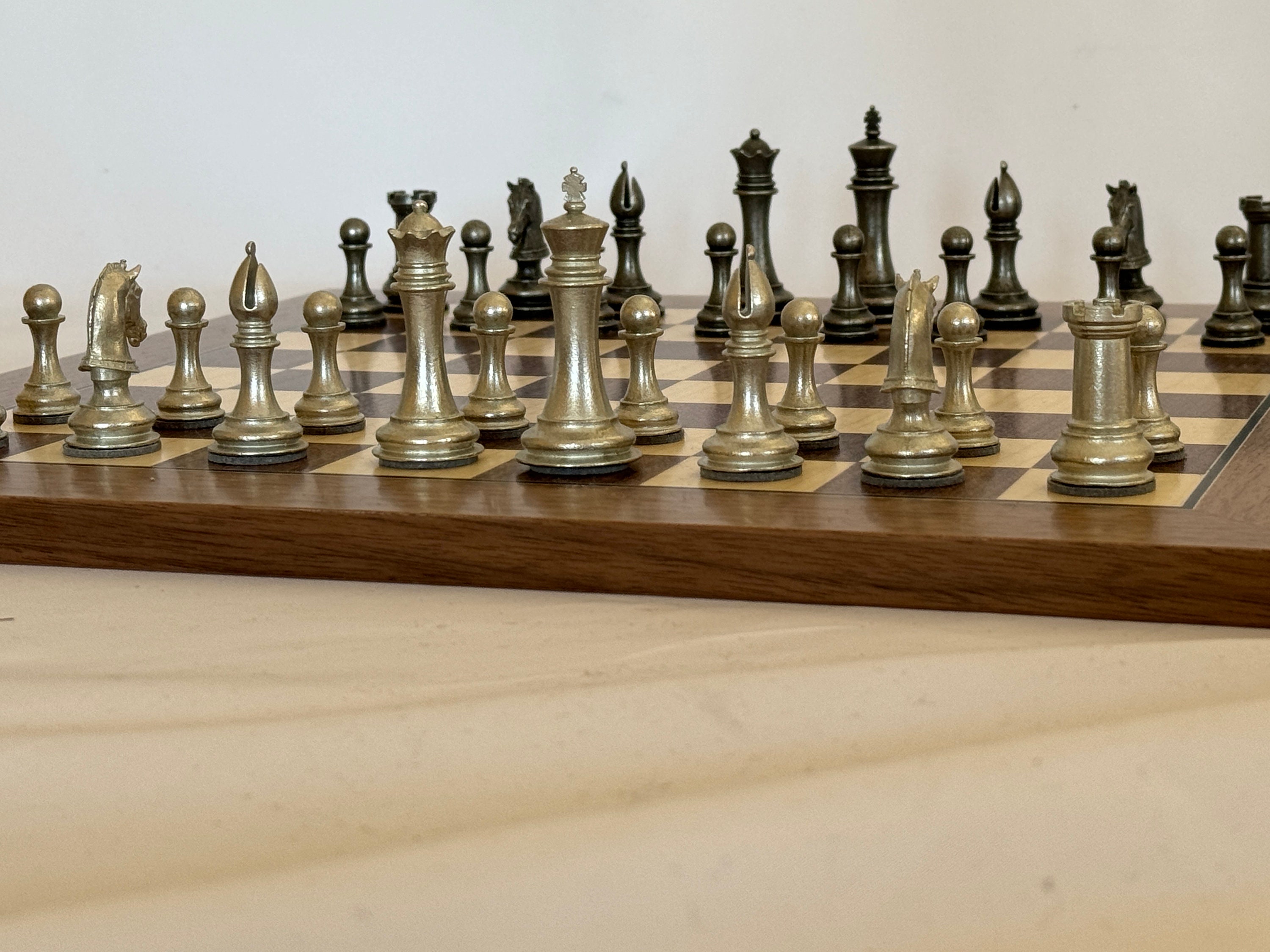Metal Chess Pieces, Staunton Chess Set in Pewter. Hand Cast Unique ...