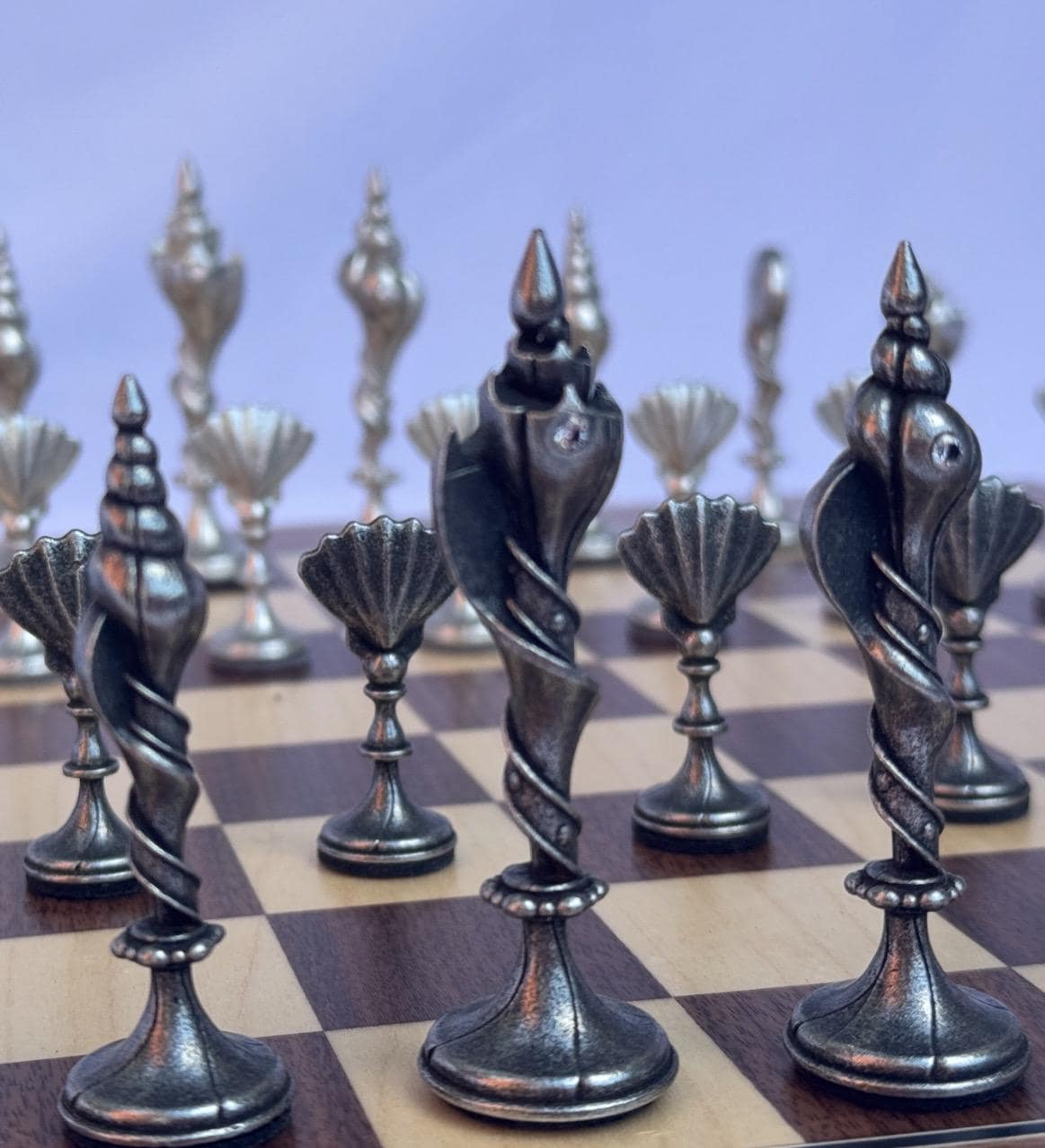Seashell Themed Chess Set, Uniquely Designed Chess Pieces Handmade