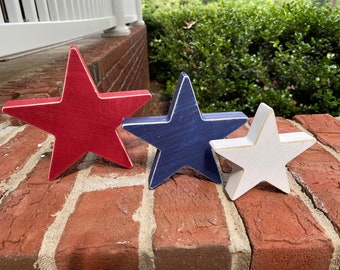 Patriotic Stars, USA, Patriotism, Freedom, America spirit, 4th of July. Rustic, Red, White & Blue stars!
