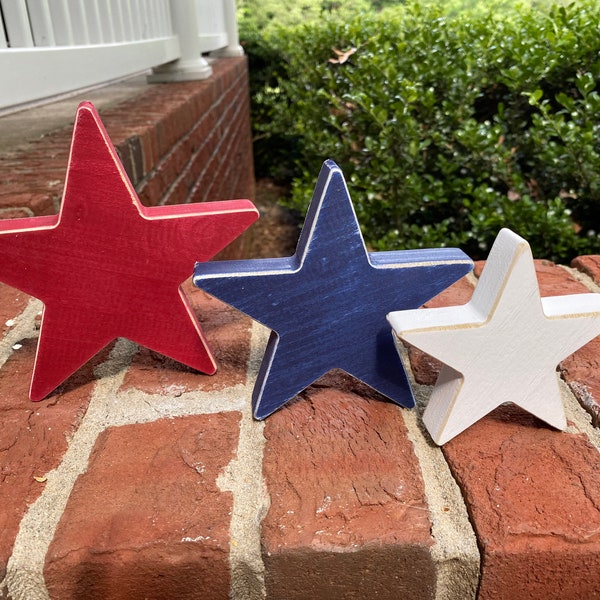 Patriotic Stars, USA, Patriotism, Freedom, America spirit, 4th of July. Rustic, Red, White & Blue stars!