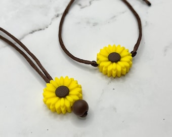 Fidget Jewelry Armband eller Halsband med Klargult Blommor