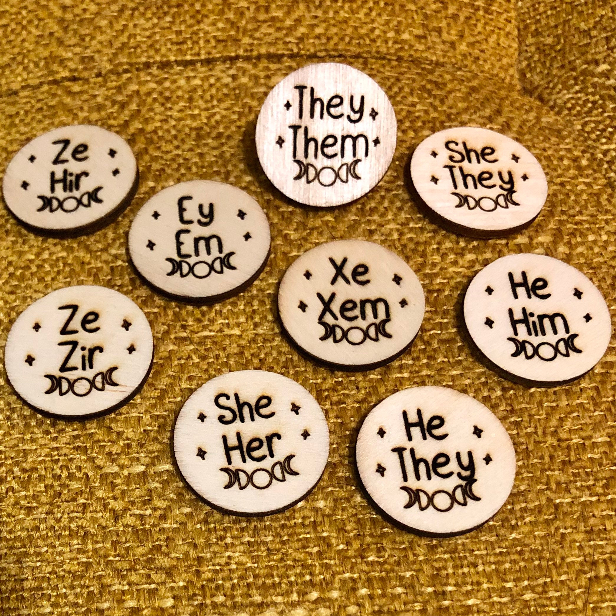 Wooden Pronoun Pins Etsy