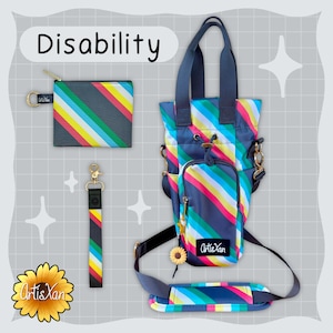Disability Water Bottle Bag with Fidget Zipper Pull image 8
