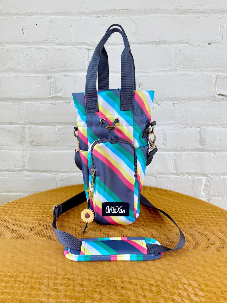 Disability Water Bottle Bag with Fidget Zipper Pull image 2