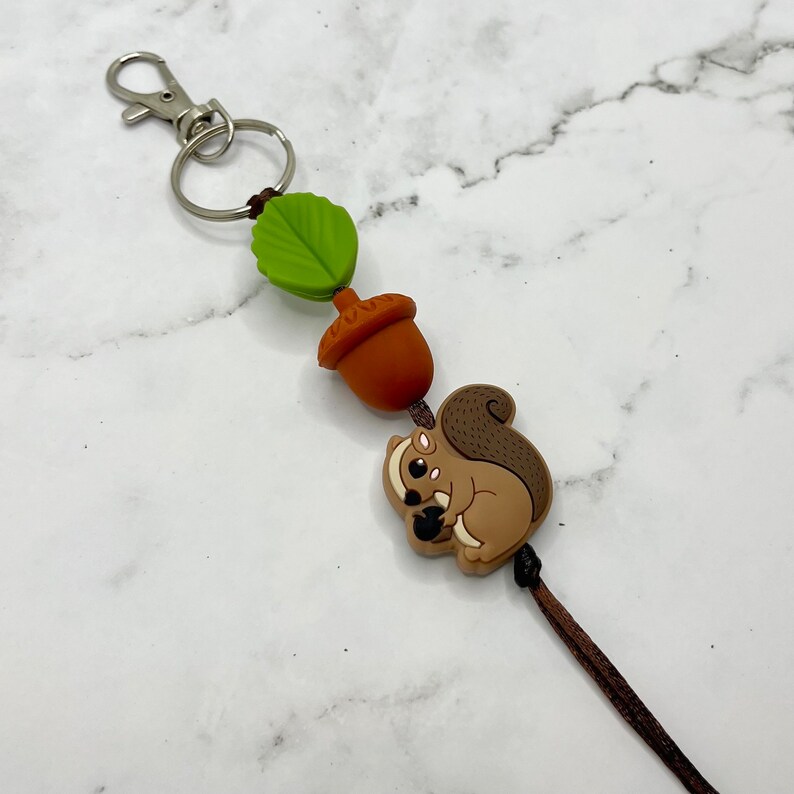 Squirrel Key Card Squirrel and Acorn Fidget Keychain - Etsy