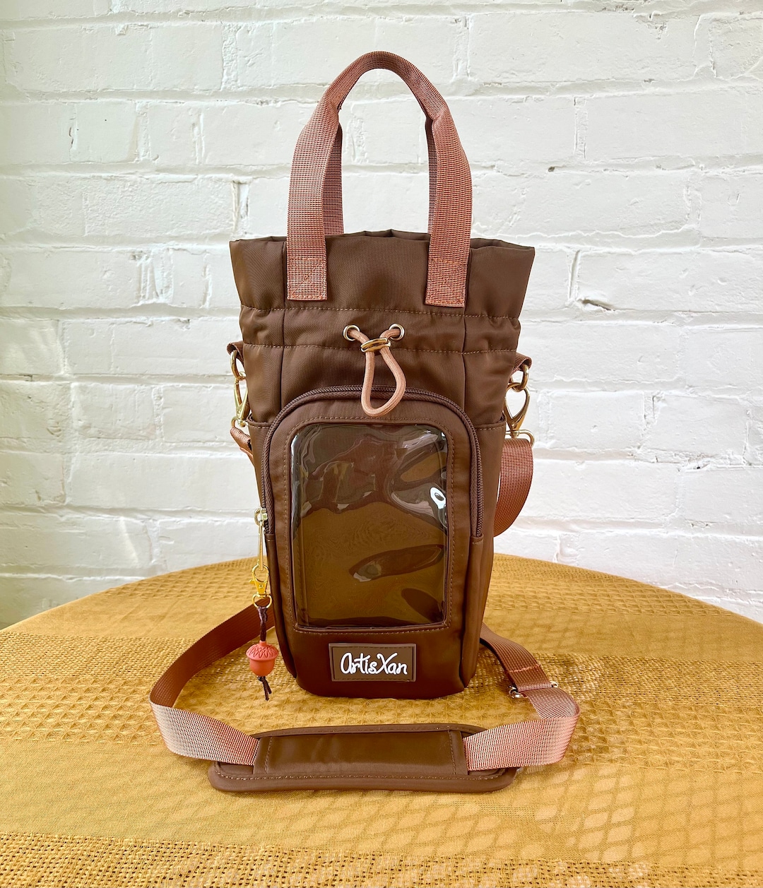 Large Brown Ita Water Bottle Bag With Fidget Zipper Pull - Etsy