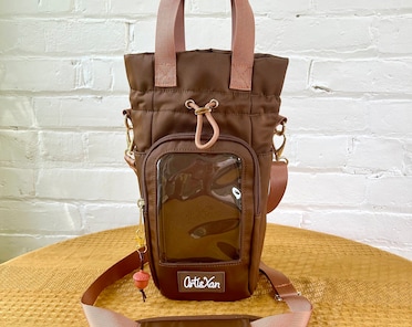 Large Brown Ita Water Bottle Bag With Fidget Zipper Pull - Etsy