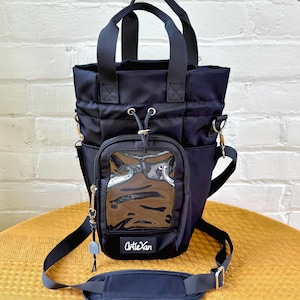 Large Black Ita Water Bottle Bag with Fidget Zipper Pull
