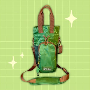 Bolsa para botella de agua verde con tirador de cremallera Fidget
