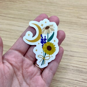 Flowers and Moon Sticker