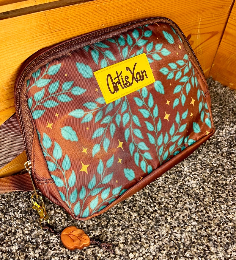 Leafy Waist Bag with Fidget Zipper Pull image 3