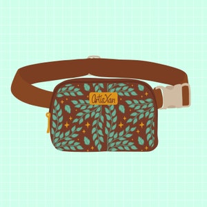 Leafy Waist Bag with Fidget Zipper Pull image 10