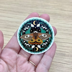 Floral Emperor Moth Sticker