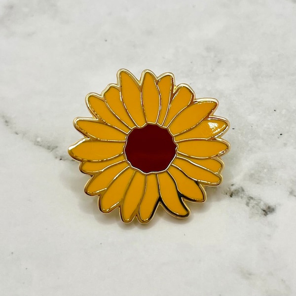 Sunflower Enamel Pin With Slight Defect