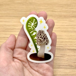 Morel Paddestoel en Fiddlehead Fern Stickers