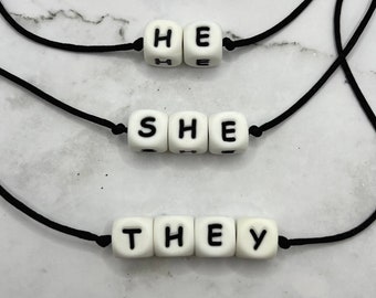 Fidget Jewelry Pronoun Necklace