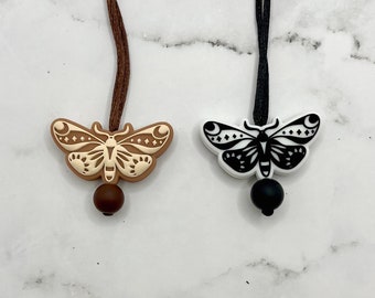 Decorative Moth Fidget Necklace