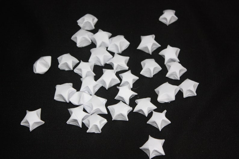 White Origami Lucky Stars Good Luck Wedding Baby Love Wedding