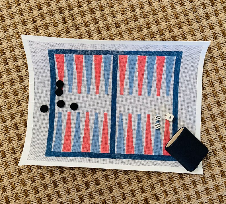 Custom Mini Needlepoint Backgammon Board Etsy