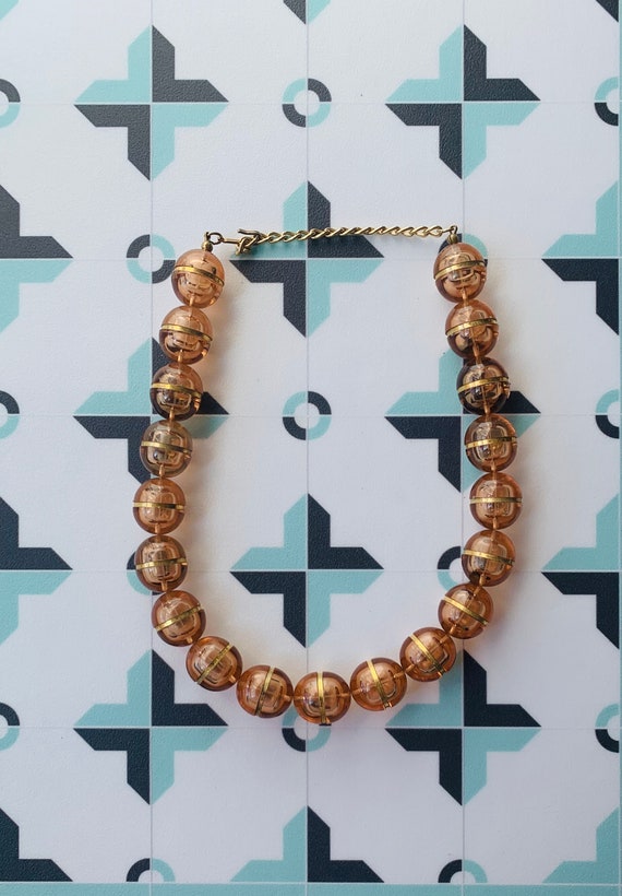 Vintage candy-colored sphere choker