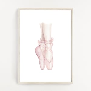 Watercolour Ballet Pointe Shoes, Watercolour Ballet Print, Ballet Decor Art, Ballet Shoes, Printable Art, JPG