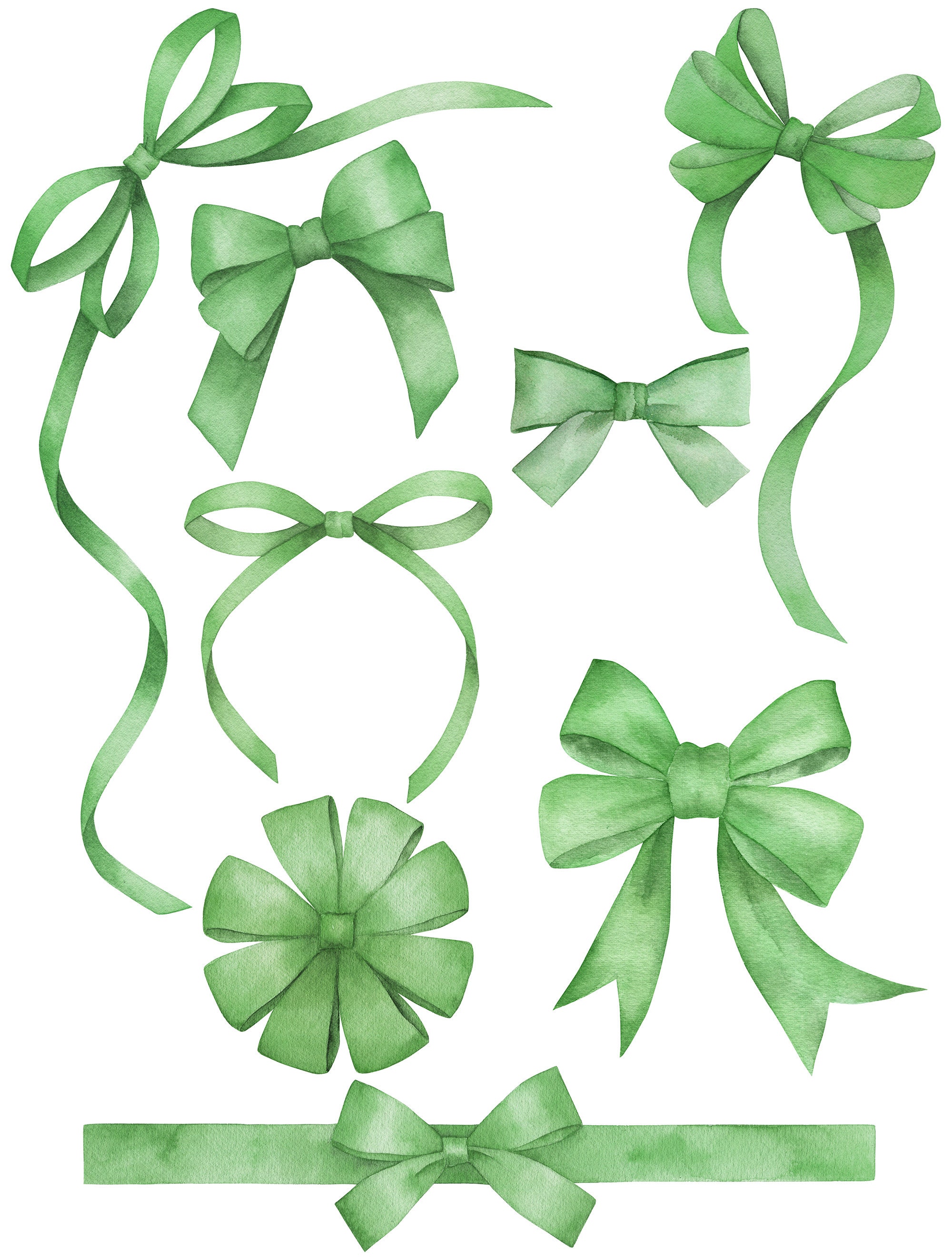 Watercolor Green Ribbon Banner Clipart Graphic by AchitaStudio