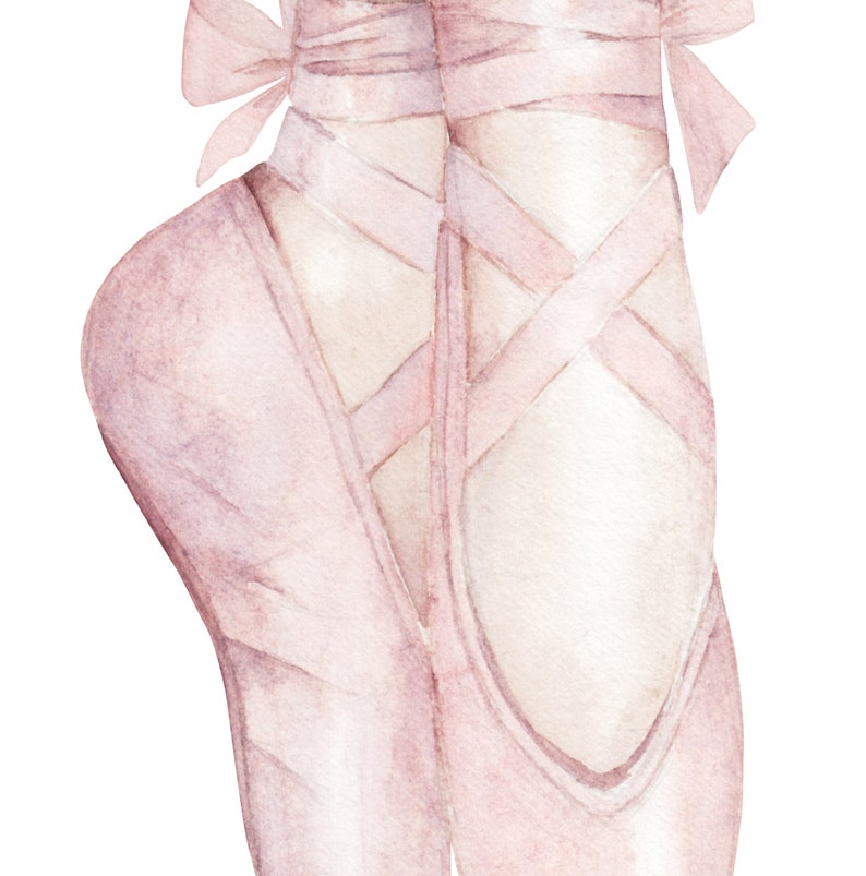 Watercolour Ballet Pointe Shoes Watercolour Ballet Print Etsy