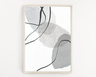 Neutral Wall Art Line Art Gray Black Art Printable Wall Art  Modern Wall Art Abstract Wall Art Instant Download Minimalist Print