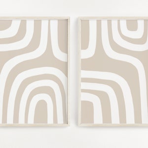 Conjunto de arte de pared neutral de 2 impresiones arte blanco beige arte de pared imprimible beige impresión neutral arte de pared moderno arte de pared abstracto arte de pared descarga instantánea