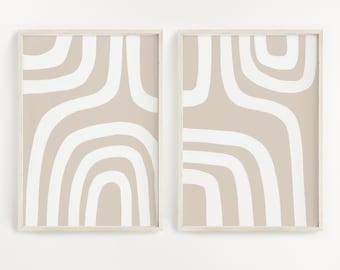 Neutral Wall Art Set of 2 Print Beige White Art Printable Wall Art Beige Neutral Print Modern Wall Art Abstract Wall Art Instant Download