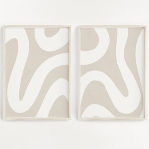 Neutral Wall Art Set of 2 Print Beige White Art Printable Wall Art Beige Neutral Print Modern Wall Art Abstract Wall Art Instant Download