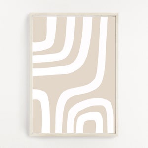 Arte de pared neutral Arte blanco beige Arte de pared imprimible Beige Impresión neutra Arte de pared moderno Arte de pared abstracto Descarga instantánea