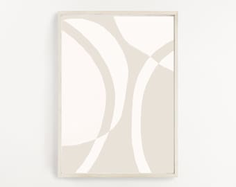 Geometrische kunst afdrukbare muurkunst Beige print Mid Century Art Abstract neutrale muurkunst Minimalistische print Instant Download