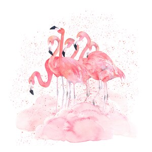 Watercolour Flamingos , Pink Flamingo Print, Flamingo  Art, Wallpaper Art, Nursery Wall Decor, Printable Art, Digital DOWNLOAD, JPG