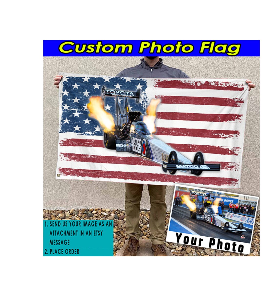Dragster Drag Racing Personalized American House Flag, Unique Gift for ...
