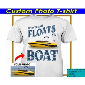 Lustiges Boot personalisiertes Foto T-Shirt, Bootskapitän Geschenke, Bootsgeschenke für Ihn / Sie, Geschenk für Bootsfahrer, Bootsbesitzer Geschenke (BK355)