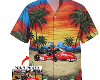 Go-kart Karting Racing Personalized Hawaiian Shirt, Unique Gift For Karting Enthusiast, Custom Go-Kart Driver Aloha Tropical Shirt (HAW27)