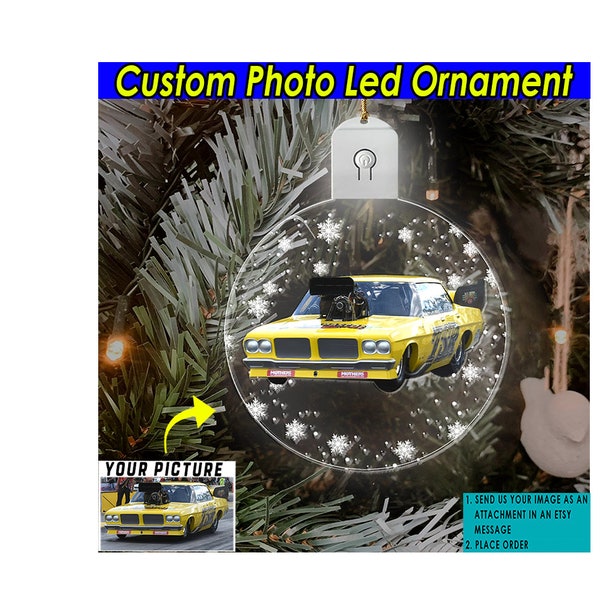 Drag Racing Muscle Car Custom Ornament, Personalized Led Acrylic Ornament, Hot Rod Owners, Gifts For Car Guys, Pickup Racing, Drifting Cars