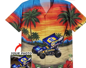 Sprint Car Racing Personalized Hawaiian Shirt, Unique Custom Gift For Sprint Car Racers Enthusiasts Aloha Tropical Shirts (HAW27)