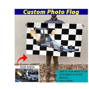Ziehen Sie die Rassen-Auto-Geschenke personalisierte Rennflagge, Quick Rod Racing, Super Comp-Drag-Racing, einzigartiges Geschenk für Drachenrennfahrer, Flagge 24X36