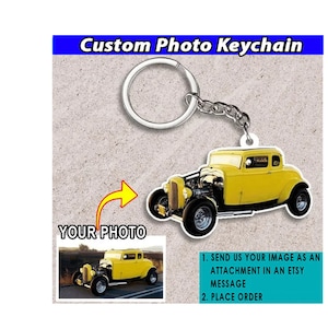 Hot Rod Street Rod Rat Rods Personalized Photo Keychains, Gift For Car Guys, Gift For Car Lovers, Muscle Car, Vintage Car, Classic Cars