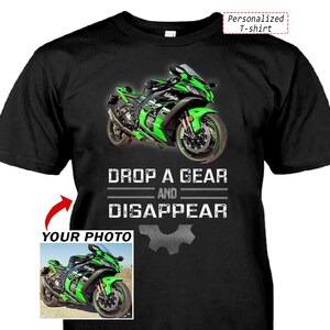 Coole sportfiets Sportbike Superbike Supersport motorfiets gepersonaliseerde T-shirts met foto, uniek grappig cadeau voor sportfietsers (BK217)