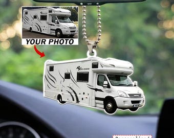 Motorhome Camper RV Travel Trailer Personalized Car Ornament, Custom Gift For Campervan Owners, Camper trailers Owners, Pickup Camper
