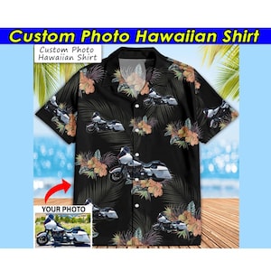 Custom Motorcycle Gift For Biker Personalized Hawaiian Shirt, Unique Gift For Chopper Bikers, Cool Bobber Bikers, Custom Biker Shirts (HAW6)