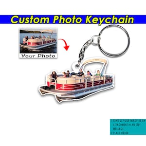 Boat Personalized Photo Keychains, Deck Boat, Jet Boat, Pontoon Boat, Motorboat, Boat Lover Gift, Gift For Boaters, Fishing Boat Keychain